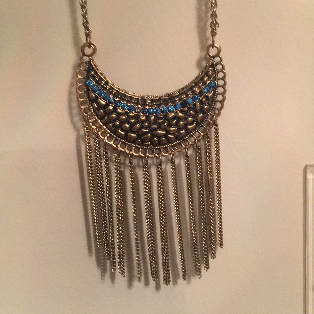 fringe long necklace